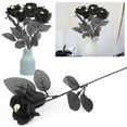 thumbnail image 5 of Gustave 10Pcs Halloween Decor Artificial Roses Fake Flowers Bouquet with Skull Faux Black Silk Roses Flowers Bundles for Home Party Wedding Decoration, 5 of 9