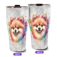 thumbnail image 2 of Watercolor Drip Pomeranian Pop Art Colorful Portrait Artwork 30oz Stainless Steel Tumbler Insulated Cup with Lid Pom Dog Lover Gifts - 01009, 2 of 5