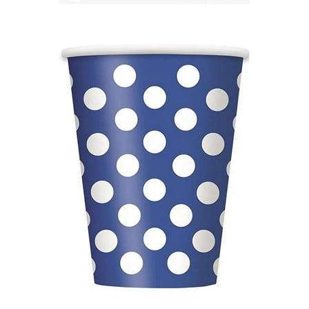 12oz Polka Dot Paper Cups, Royal Blue, 6ct