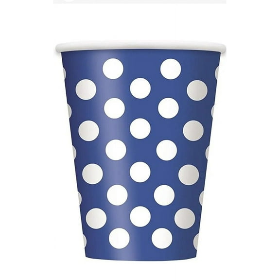 12oz Polka Dot Paper Cups, Royal Blue, 6ct