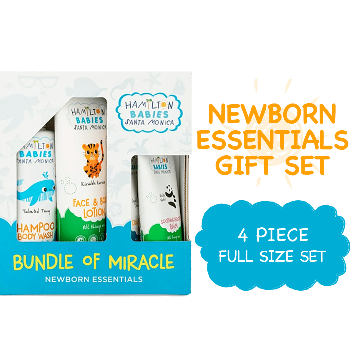 Hamilton Babies 4-Ct Gift Set, Shampoo, Lotion, Balm, Diaper Cream, Multicolor, Unisex
