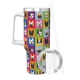 thumbnail image 2 of Pofeuu Colorful Bulldog Print 40oz Ice Bully With Handle And Straw Stainless Steel Vacuum Insulated Cup And 2 In 1 Straw Lid, 2 of 8