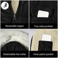 thumbnail image 6 of Long Winter Coats for Women Puffer Reversible Padded Down Jackets Thicken Fleece Shearling Jackets Outerwear with Hood, 6 of 9