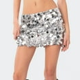 thumbnail image 2 of Women's Skirts Sequined Fashionable High Waisted Slim Fitting Butt Lifting Casual Short Skirt Sparkly Skirts Hem Bodycon Party Club Skirt Shorts Sequin Skirt Sparkle Stretchy Mini Party Glitter Skirts, 2 of 4