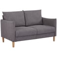 thumbnail image 1 of HOMCOM Modern Upholstered Loveseat Sofa for Bedroom, Compact Design, 1 of 10
