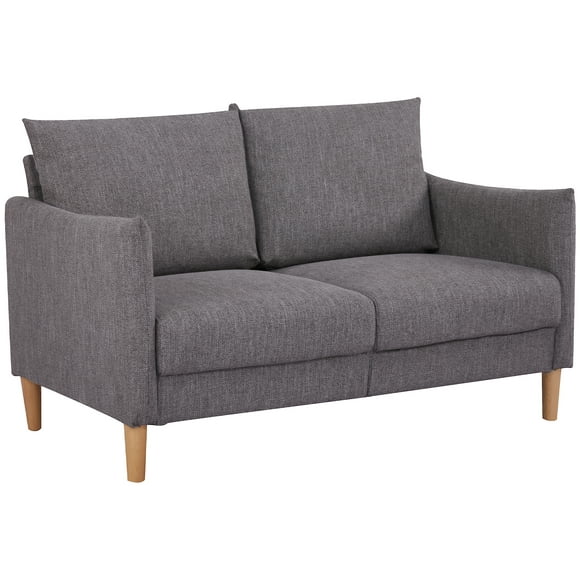 HOMCOM 54" Loveseat Sofa for Bedroom Modern Upholstered Small Couch