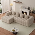 thumbnail image 3 of Wiilayok 120" Boneless Oversized Cloud Couch, Left Facing L-Shaped Chenille Sectional Sofa with Chaise Lounge, Deep Seat Upholstered Living Room Sofa with 4 Pillows, No Assembly, Light Brown, 3 of 9