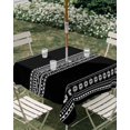 thumbnail image 3 of Square Outdoor Tablecloth with Umbrella Hole Black Boho Outside Table Cloth Waterproof Patio Table Cover Vintage Abstract Striped Geometric Motifs Zipper Tablecloths for Picnic Camping 60x60 Inch, 3 of 8