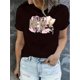 thumbnail image 1 of Camiseta para Mujer Traje de VeranoHappy New Year Graphic Tee for Women - Casual & Comfy Round Neck Short Sleeve T-Shirt, Perfect for SummerFather's Day, Mother's Day, New Year, Spring Festival, Val, 1 of 5