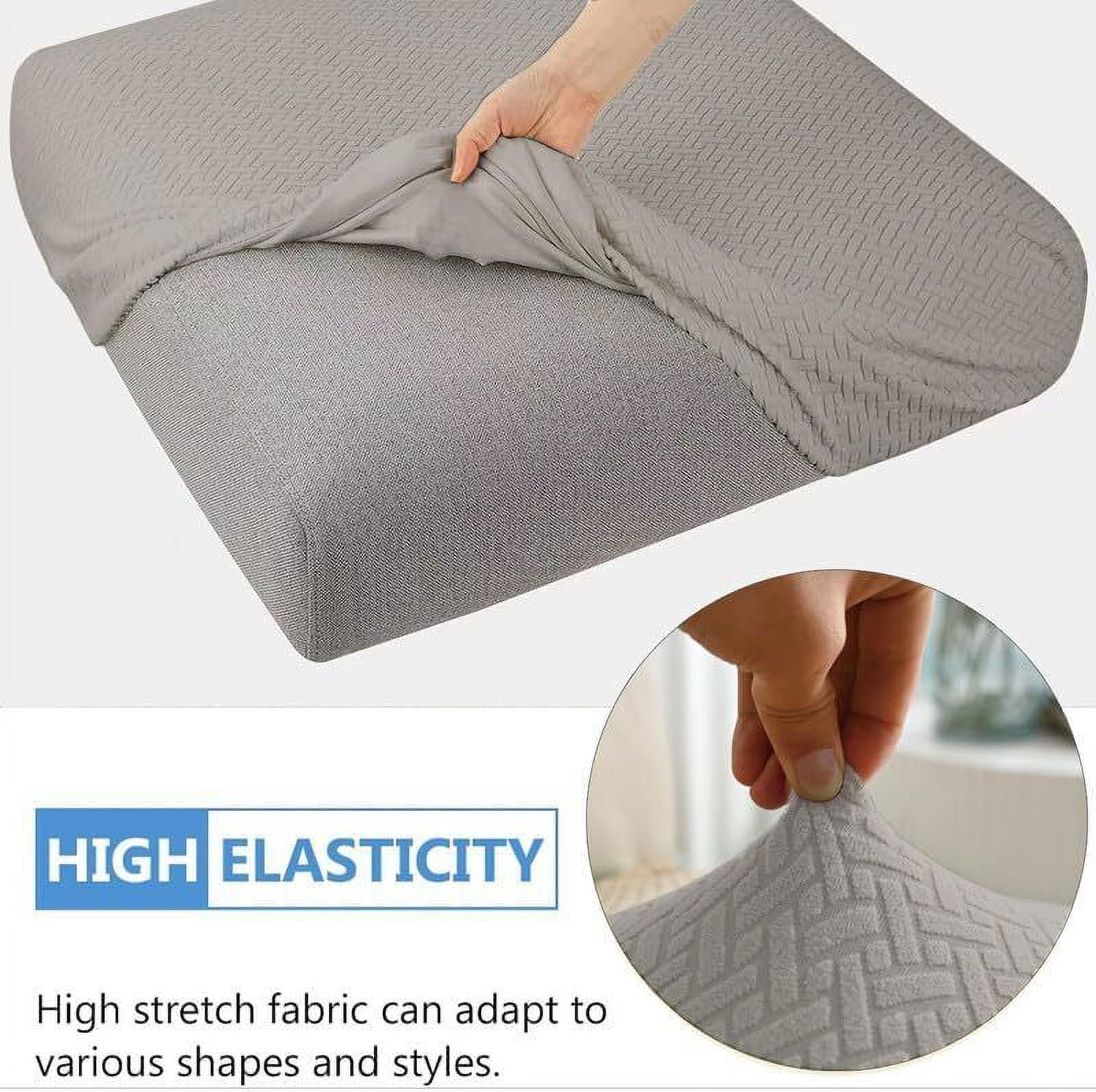 JIAN YA NA Outdoor Waterproof Couch Cushion Covers, Stretch Individual Patio Chair Cushion Outdoor Seat Cushion Pad Replacement Sofa Cushion Protector Sofa Slipcover (Taupe, 6Pcs)