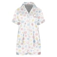 thumbnail image 4 of MEICHEN Lounge Set for Women Womens Pajama Sets Print Buttoned Waist Set Short Sleeve Top and Shorts Summer Essentials Fashion Sleepwear, 4 of 4