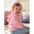 thumbnail image 3 of RUINIXCW Toddler Girl Fall Jacket Flower/Rugby Print Hooded Zipper Long Sleeve Coat, 3 of 8