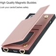 thumbnail image 4 of for iPhone 11 Pro Crossbody Wallet Case with Detachable Adjustable Lanyard Strap & Card Slot Holder,Magnetic Flip Folio Purse,PU Leather Travel Case for Women & Men,5.8 Inch (Rose Gold), 4 of 17