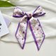 thumbnail image 1 of Xiao Hua Bufanda elegante personalizada, serie morada, con rayas largas, tira fina y estrecha, para atar al cuello, para el pelo, para decorar bolsos y como regalo (1 unidad, B), 1 of 1