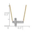 thumbnail image 2 of 14k Gold Polished Diamond Sideways Cross with 3 in ext Necklace, 2 of 2