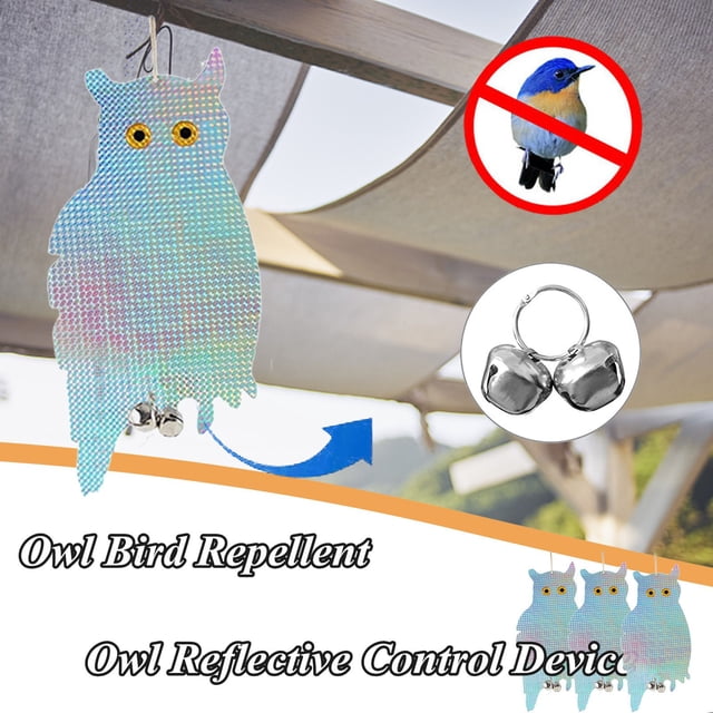 Bird Stalkers Shaped Owl 3PC Reflective Control Owl Device,3X Owl Reflective Laser Bird Repellent