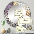 thumbnail image 3 of Designart "Gold Purple Fractal III" Modern Round Wall Mirror - Abstract Oval Mirror, 3 of 4