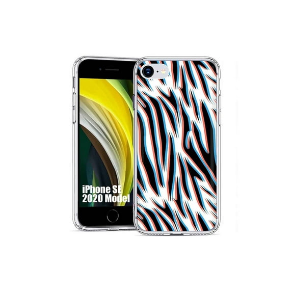 TalkingCase Slim Phone Case Cover Compatible for Apple iPhone SE 2022/3rd/2020/8/7, 3D Zebra 3 Print, USA