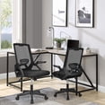 thumbnail image 2 of Flip-up Arms Office Desk Chair, Height Adjustable Mesh Executive Swivel Computer Task Chair with Lumbar Support, Black, 2 of 8