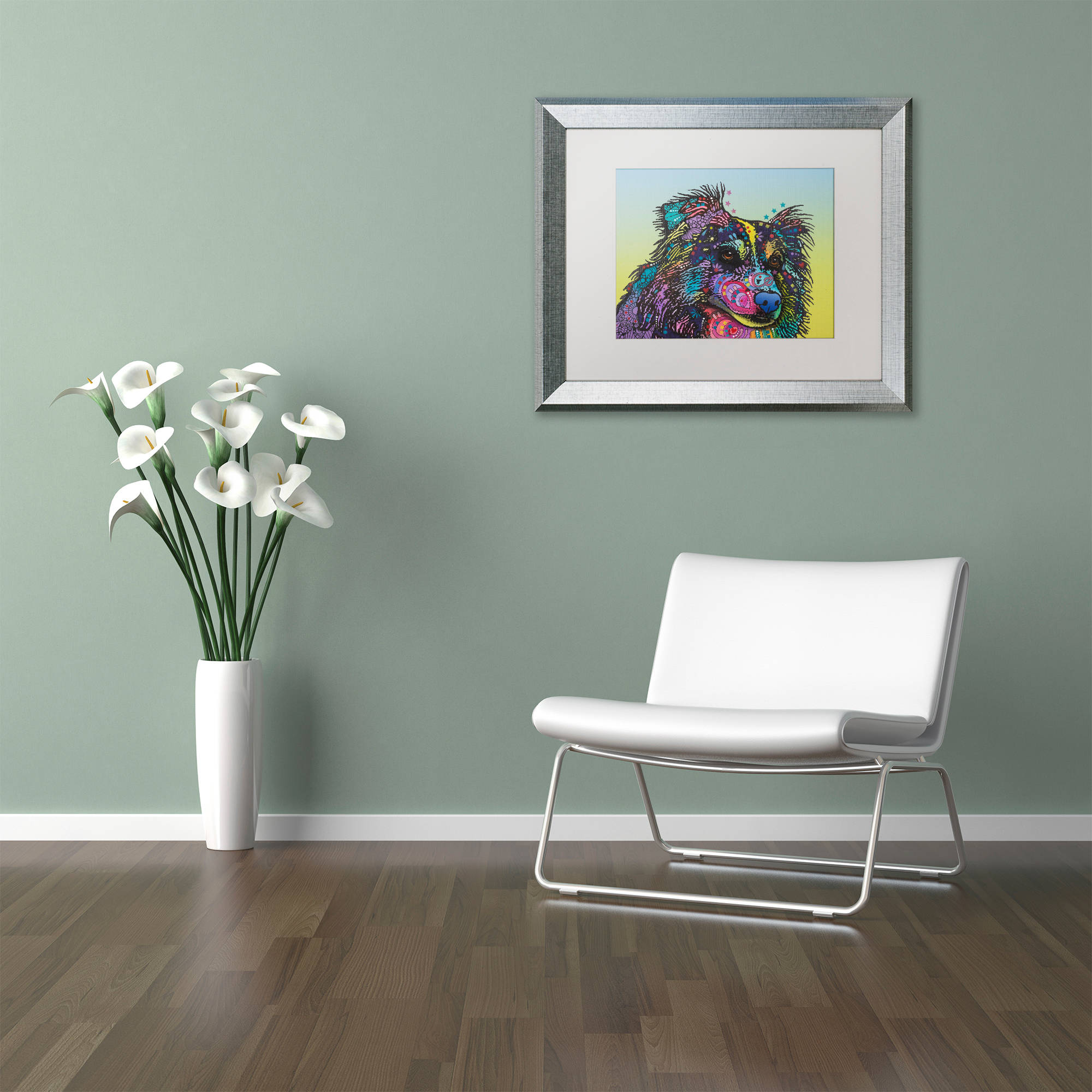Trademark Fine Art "Libby" Canvas Art by Dean Russo, White Matte, Silver Frame