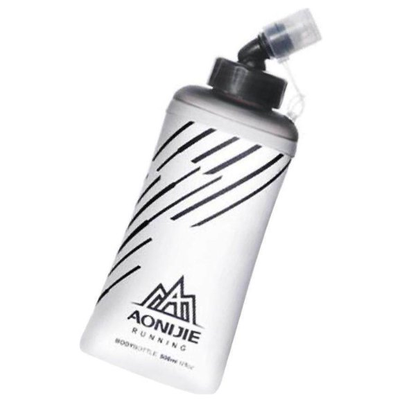 pitrice TPU Soft Flask Running Collapsible Water Bottles for Hiking 500ML Gray
