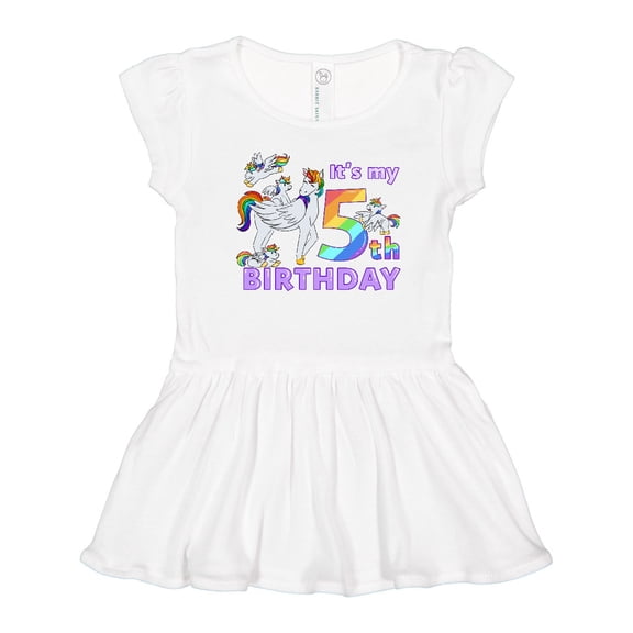 Inktastic It's My 5th Birthday Unicorn Girls Toddler Dress