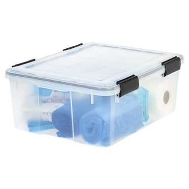 IRIS USA 30.6qt WEATHERPRO Airtight Plastic Storage Bin with Lid and Seal and Secure Latching Buckles