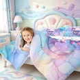 thumbnail image 3 of Manfei Ocean Animal Axolotl Queen Comforter Set,3D Printed Amphibian Comforter Sets Queen,Colorful Stars Reversible,3pcs,1 Comforter and 2 Pillowcases, 3 of 7