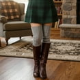 thumbnail image 3 of allydrew Cable Knit Over the Knee Thigh High Winter Boot Socks, Gray, 3 of 4
