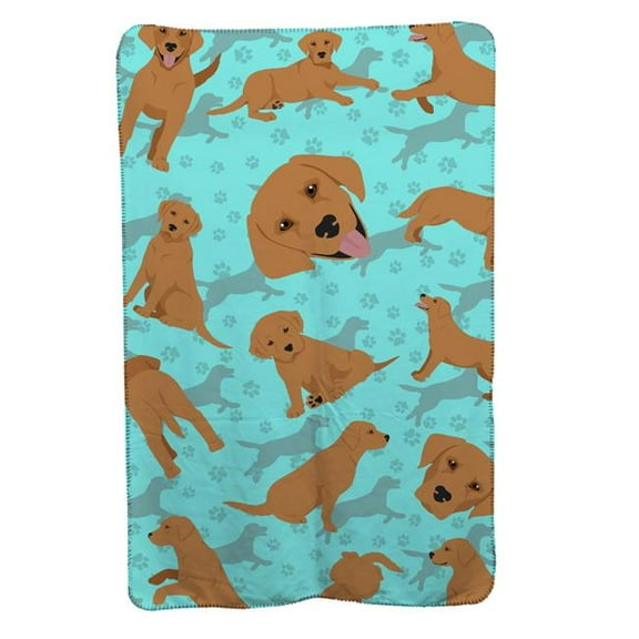 Red Fox Labrador Retriever Soft Travel Blanket with Bag 36 in x 58 in