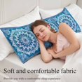thumbnail image 5 of Blue Boho Floral Long Body Pillow Covers, Ethnic Tribal Abstract Flowers Motifs Soft Throw Pillow Cases with Invisible Zipper, Decorative Pillowcase Pillows Protectors for Sofa Bed Couch 20"x60", 5 of 9