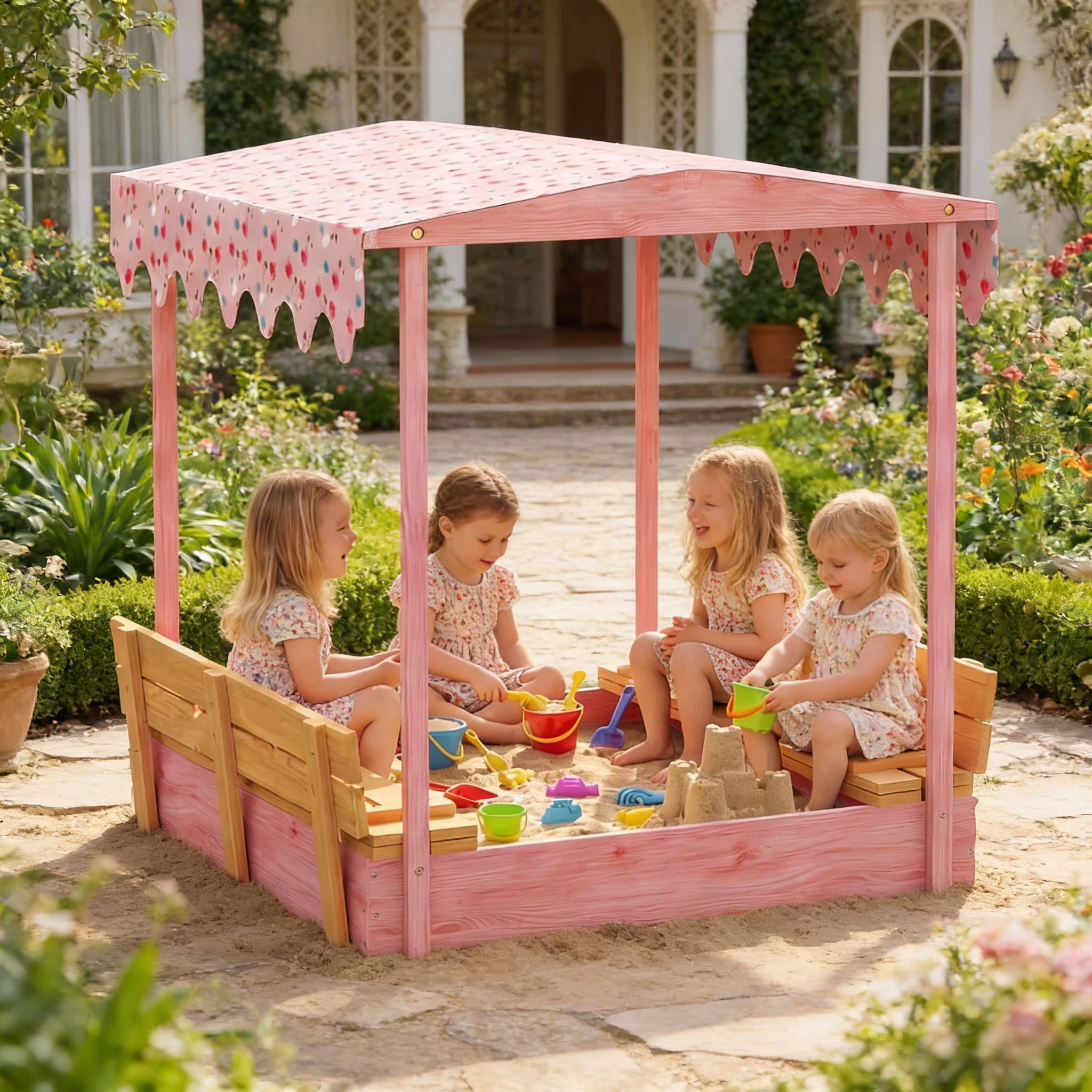 Outdoor Kids Wooden Sandbox
