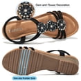 thumbnail image 5 of Ablanczoom Womens Wedge Sandals: Comfortable Dressy Sandals Women Shoes Elastic Ankle Strap Summer Beach Footwear, 5 of 6