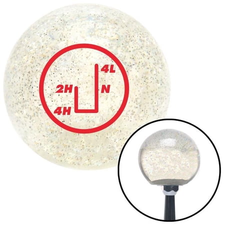 American Shifter Red Transfer Case No.3 Clear Metal Flake Shift Knob with M16 x 1.5 Insert Shifter