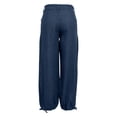 thumbnail image 5 of QURATI Women Baggy Cargo Jeans Mid Waist Wide Leg Parachute Denim Pants Sweatpants Pockets Womens Bottoms Dark Blue M, 5 of 9