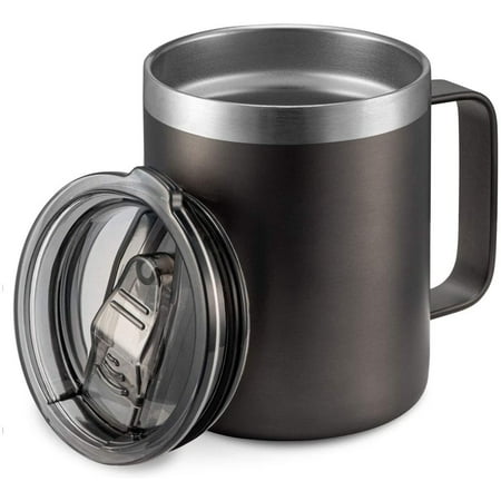 

12oz Stainless Steel Insulated Coffee Mug with Handle Double Wall Vacuum Travel Mug Tumbler Cup with Sliding Lid Army Green