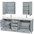 thumbnail image 5 of Wyndham Collection WCS141480DGYWCUNSMED Sheffield 80" Free Standing Double Basin Vanity, 5 of 7