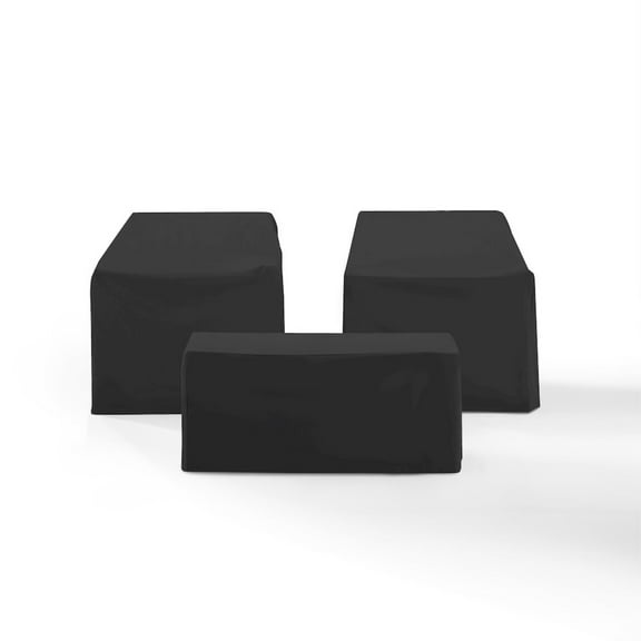 Crosley Furniture 3Pc Outdoor Furniture Cover Set in Black