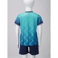 thumbnail image 4 of inlzdz Kids Boys Soccer Jerseys Contrast Color Football Training Shirt Uniform with Shorts Sets Sky Blue M, 4 of 7