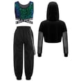 thumbnail image 2 of Miutii Kids Girls Dance Clothing Set Hip Hop Modern Jazz Performance Costume 3 Pieces Active Outfit Tracksuit Green 14, 2 of 5