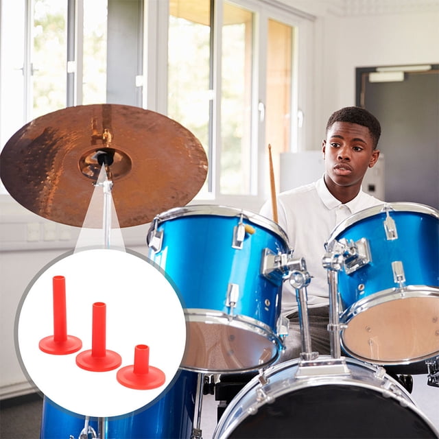 SOPOTUTU 9Pcs Red Plastic Cymbal Sleeves Replacement for Drum Cymbals Durable and Rust Proof