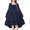 Navy Blue, variant on Arshiner Girls Dresses Puff Long Sleeve Fall Winter Smocked High Low Swing Midi Dress with Pockets