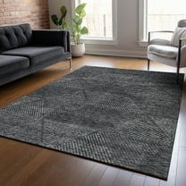 Addison Rugs Chantille Indoor/Outdoor Transitional Geometric Charcoal Washable Rectangle Rug, 3' x 5'