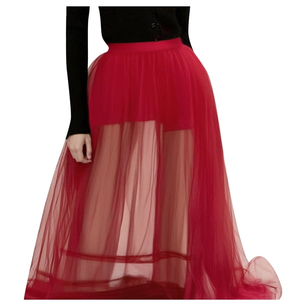 Conjunto de vestido de ballet de gasa de color liso para mujer - Material de poliéster, talla única, cintura elástica, adecuado para bodas/ocasiones informales