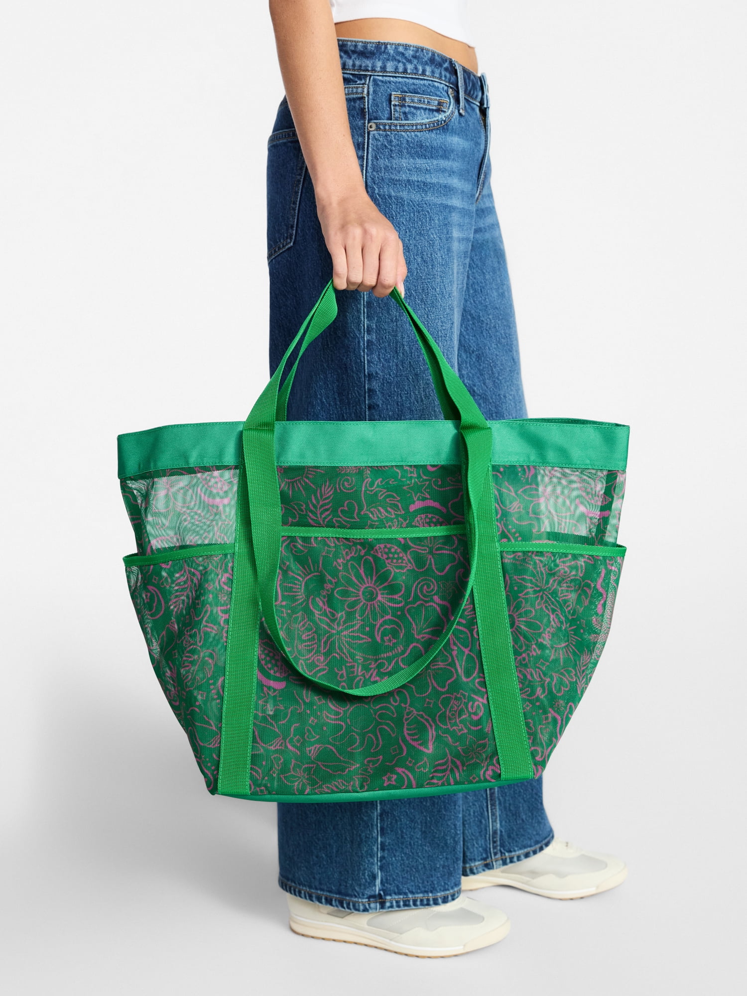 No Boundaries Women's Mesh Tote Bag, Green