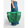 thumbnail image 5 of No Boundaries Women's Mesh Tote Bag, Green, 5 of 6