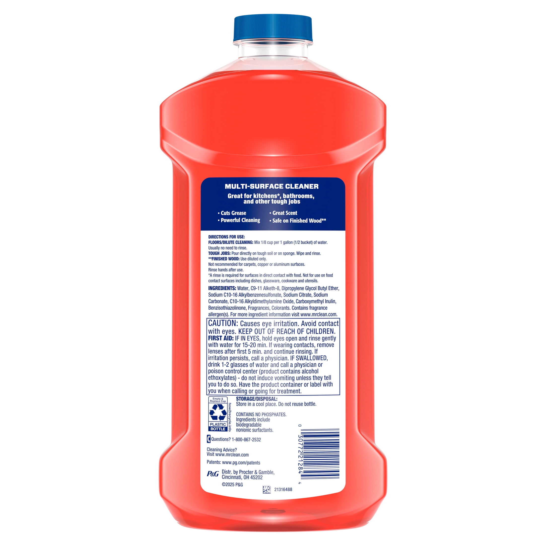 Mr. Clean All Purpose Cleaner, Floor Cleaner, Mop Soap, Cleaning Liquid, Frosted Cranberry, 41 fl oz