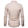 thumbnail image 4 of IROINNID Long Sleeve Pullover Shirts for Men Casual Lace Solid Turndown Shirts Tops Blouse,Khaki, 4 of 9