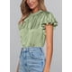 thumbnail image 5 of Blusa de Mujer PRETTYGARDEN Manga con Volantes Satén Menta L, 5 of 6