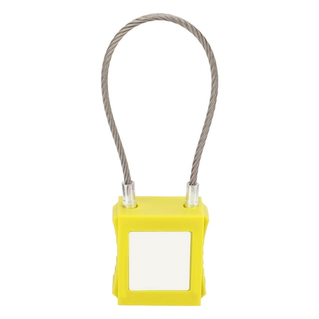 Steel Cable , Heavy Duty Robust Insulating Compact Durable Lockout Tagout Kit 85mm Shackle Brass Stainless Steel With 2 Key For Enterprise Management Yellow